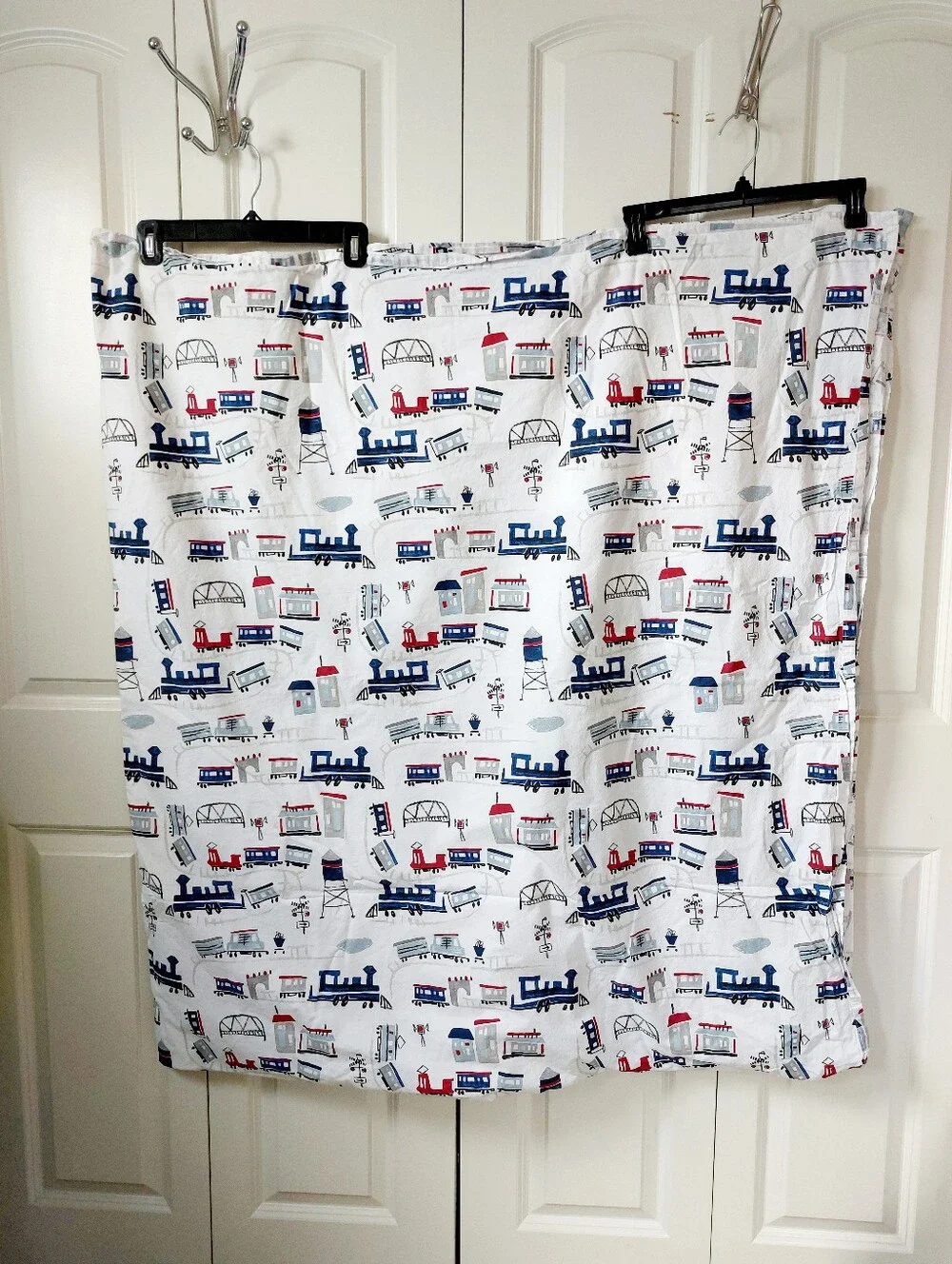 Train Junction Theme Pottery Barn Kids Full *Flat* Sheet & Pillowcase Thomas